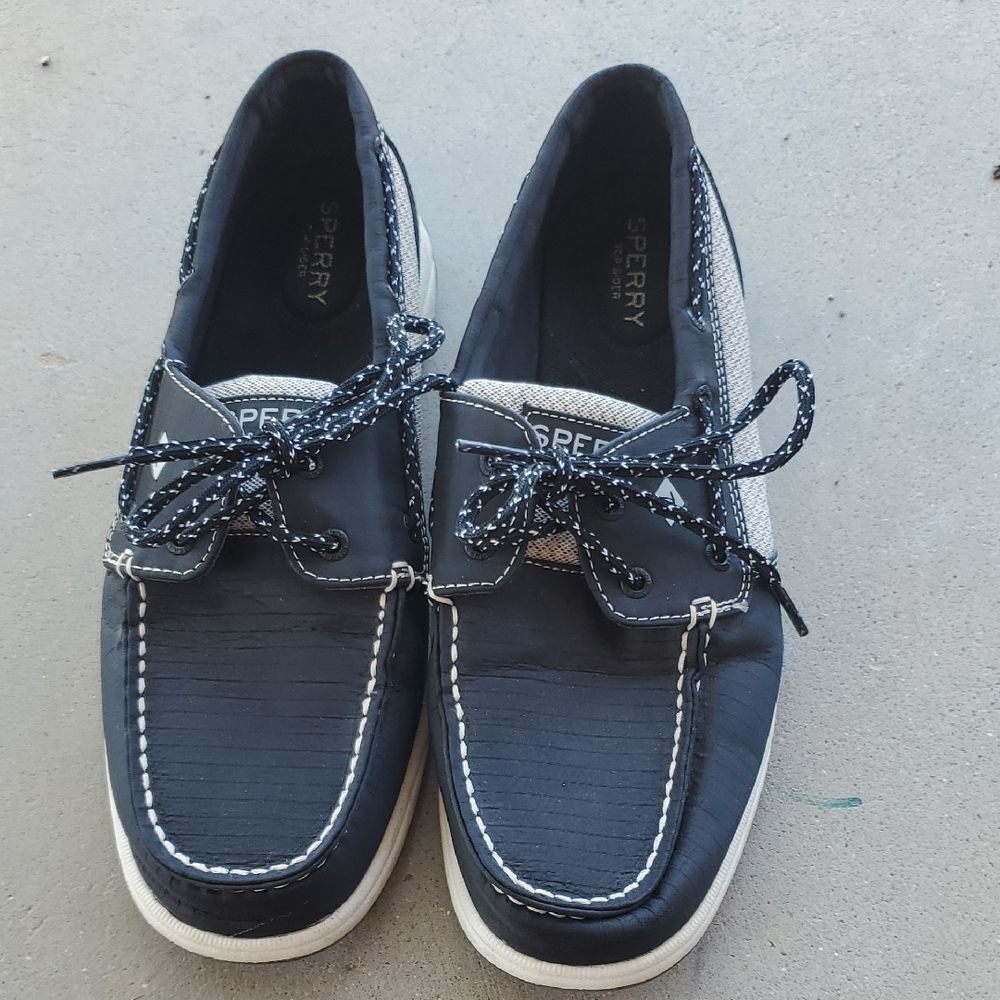 Sperry Navy Mesh Boat Shoes – Women’s 10M Preppy Coastal